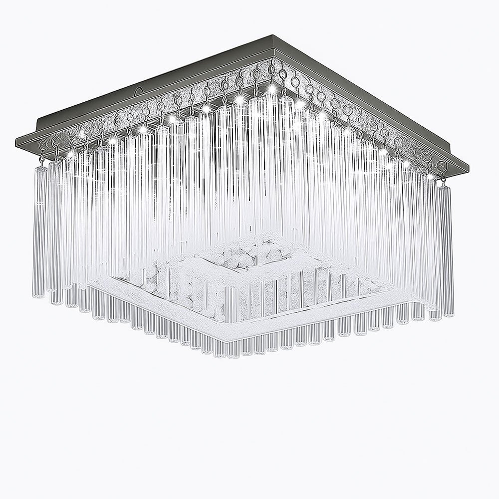 Ceiling Lamp Ceiling Light Crystal Chandelier Design Lamp Living Room Lamp Bedroom, Metal Glass Rods Crystal Decoration, 1x Led 21 Watt 1860 Lumen, Hxlxb 21.5x36x36 Cm