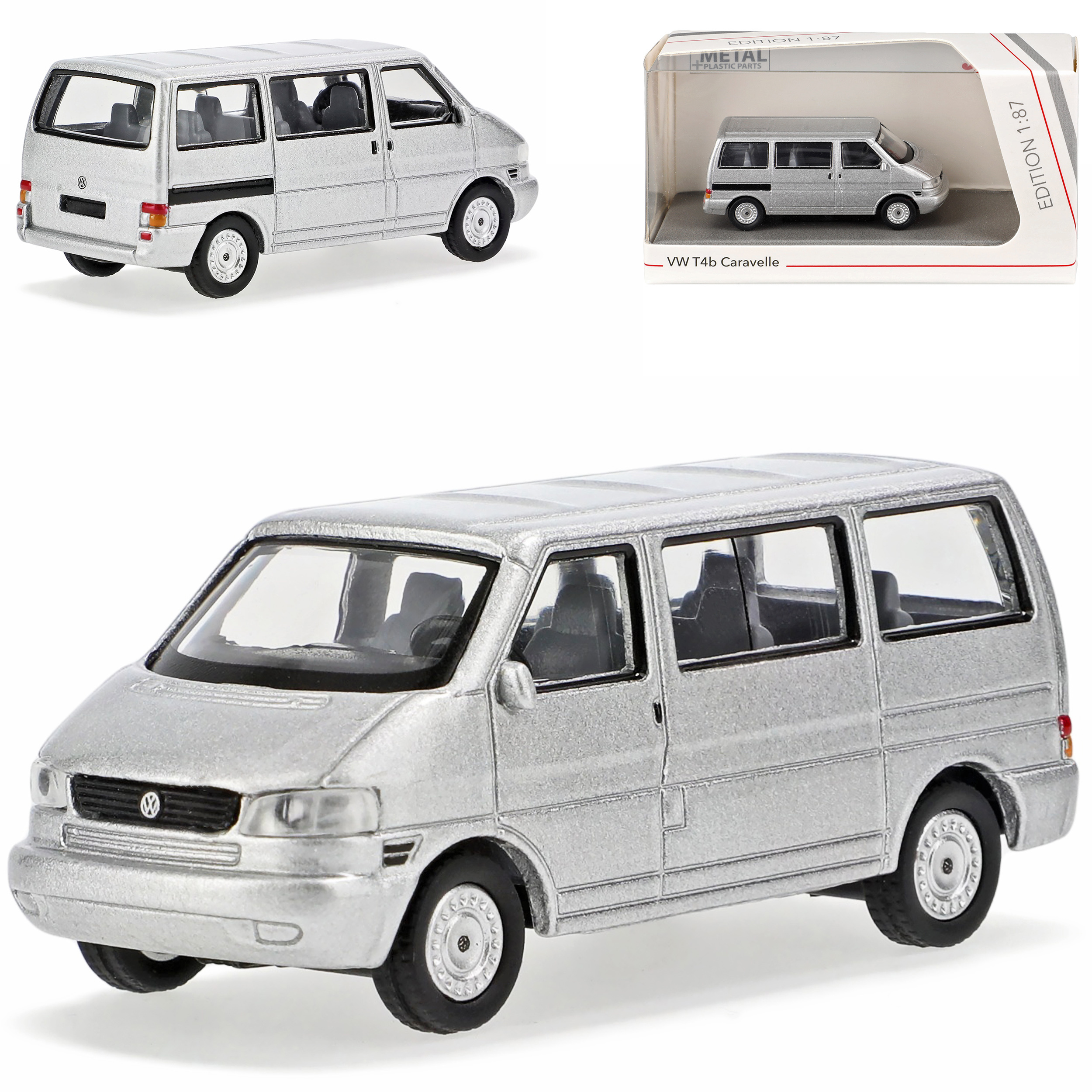 Vw T4 B Passenger Transporter Silver 1990-2003 H0 1/87 Schuco Model Car
