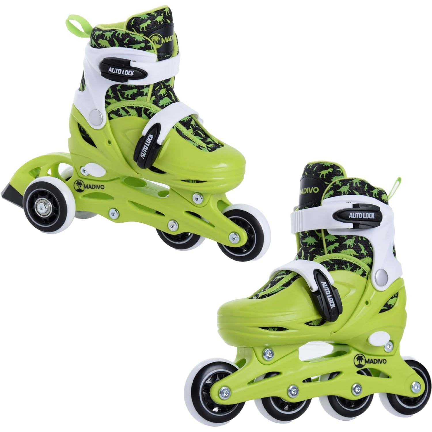 Adjustable 2-in-1 Kids Roller Skates -5 26–33 Triskates, Stable Pu, Comfortable