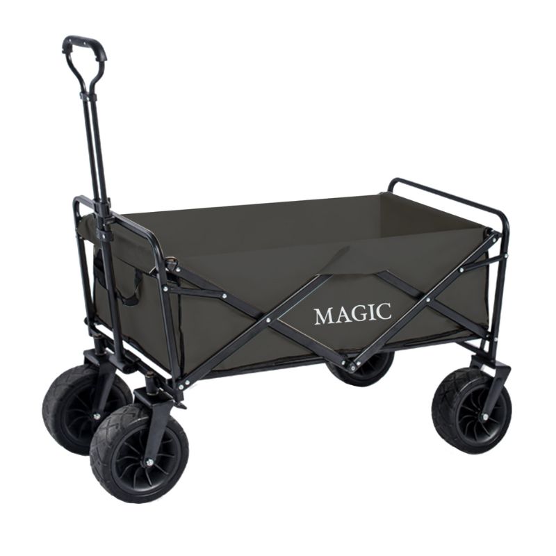 TEMU Carro de Playa Plegable para Camping, Picnic, etc. Carrito de para Jardín. de Transporte con Bolsa y Mango Ajustable. con Ruedas Grandes con