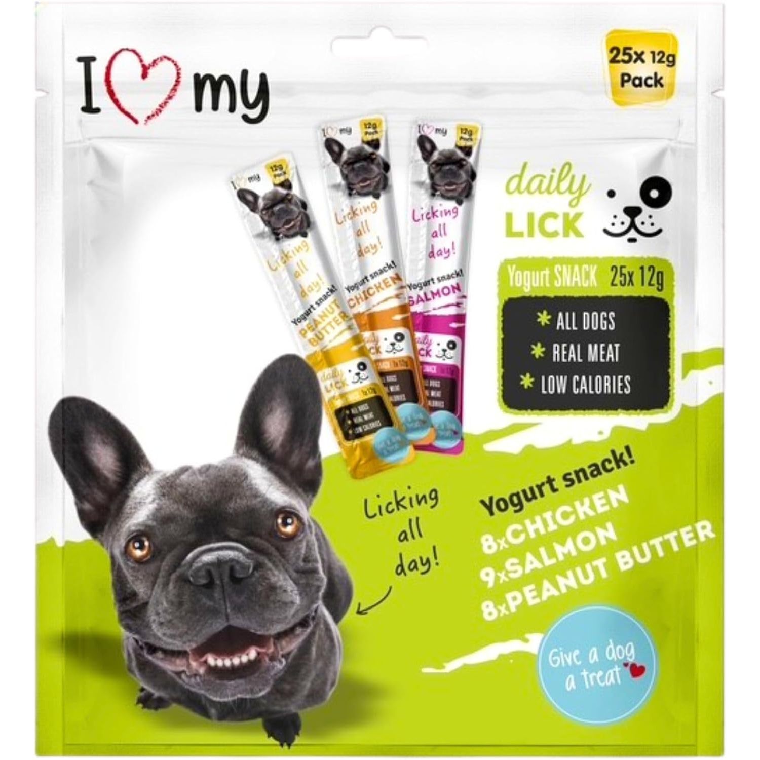 Dog Yoghurt Lickable Treats (25 Pack) Mixed - Beef, Chicken & Salmon – Creamy Dog Treats Real Meat – 12g Each 3: retailer-supplied image