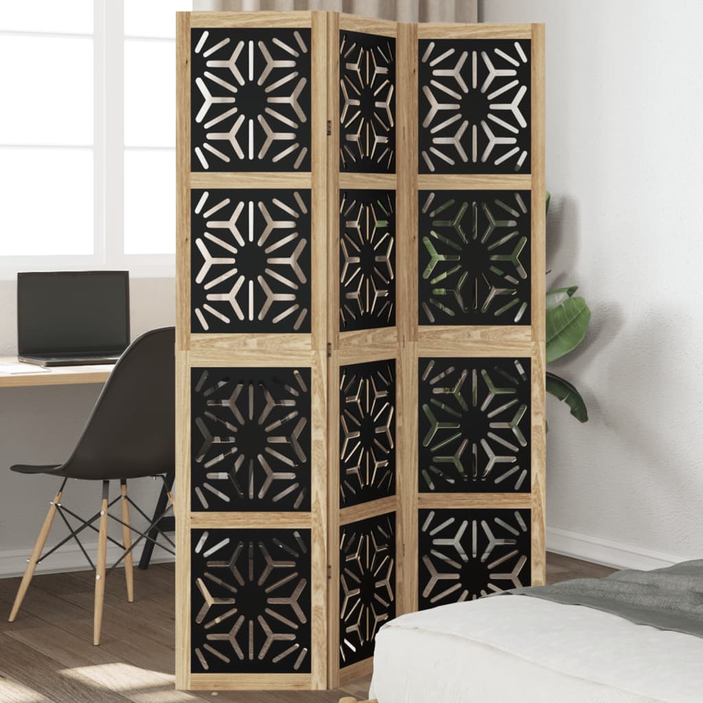 Vidaxl 3-piece Room Divider, Foldable Screen, Partition For Bedroom, Living Room, Office, Spanish Wall Privacy Screen, Solid Wood