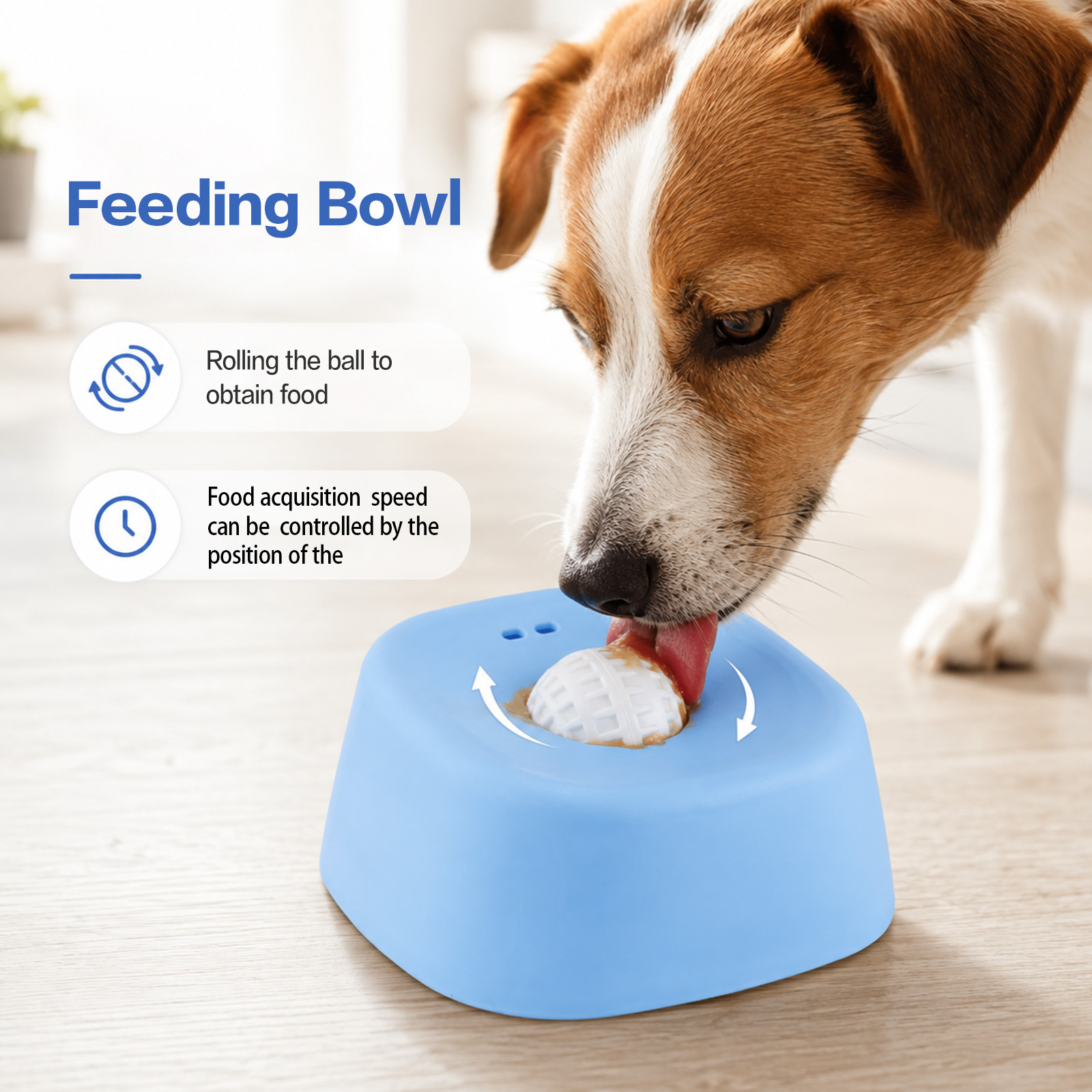 Dog Licking Bowl with Ball for Liquid Treats, Non-Spill Design