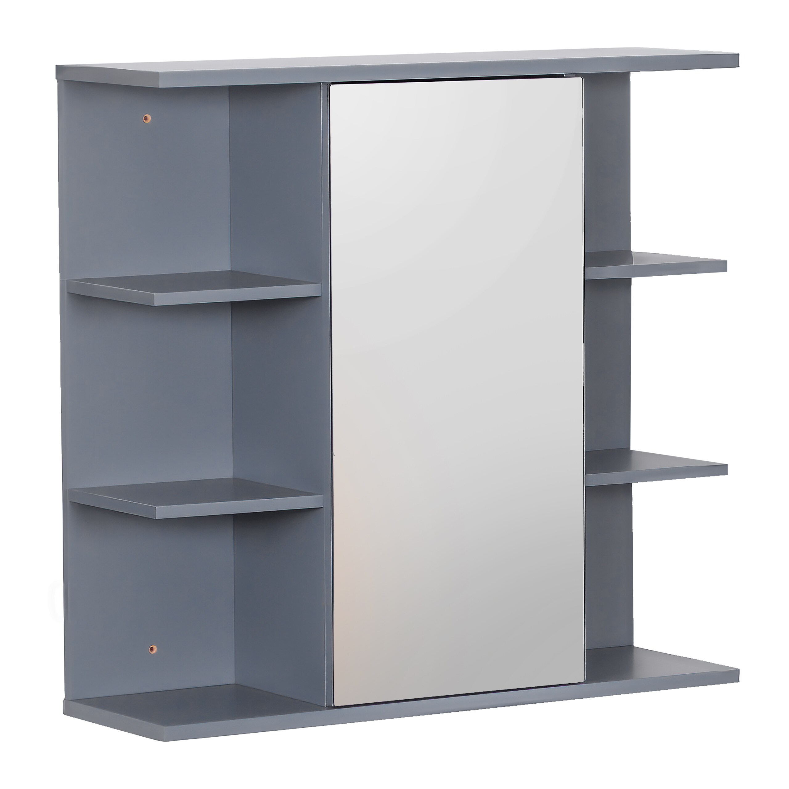 Mirror Cabinet In Blue-gray - (w)62 X (h)64 X (d)21 Cm