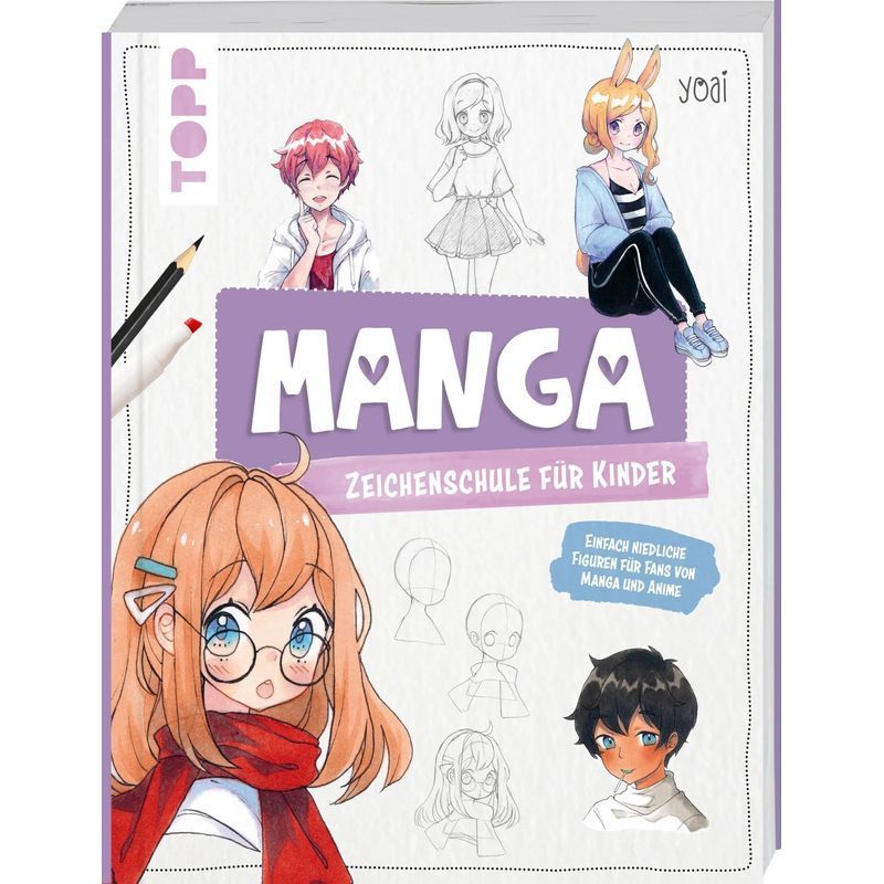 Manga Drawing School For Kids - Paperback - Simple Cute Characters For Manga And Anime Fans - Yoai - 143 Pages - German - 2022 - Frechverlag Gmbh - Ean 9783735890092