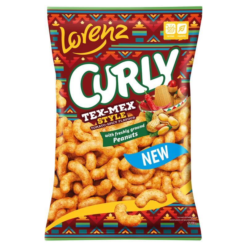 Lorenz Curly Corn Chips With Freshly Ground And Spicy Tomato Flavor, 100 G