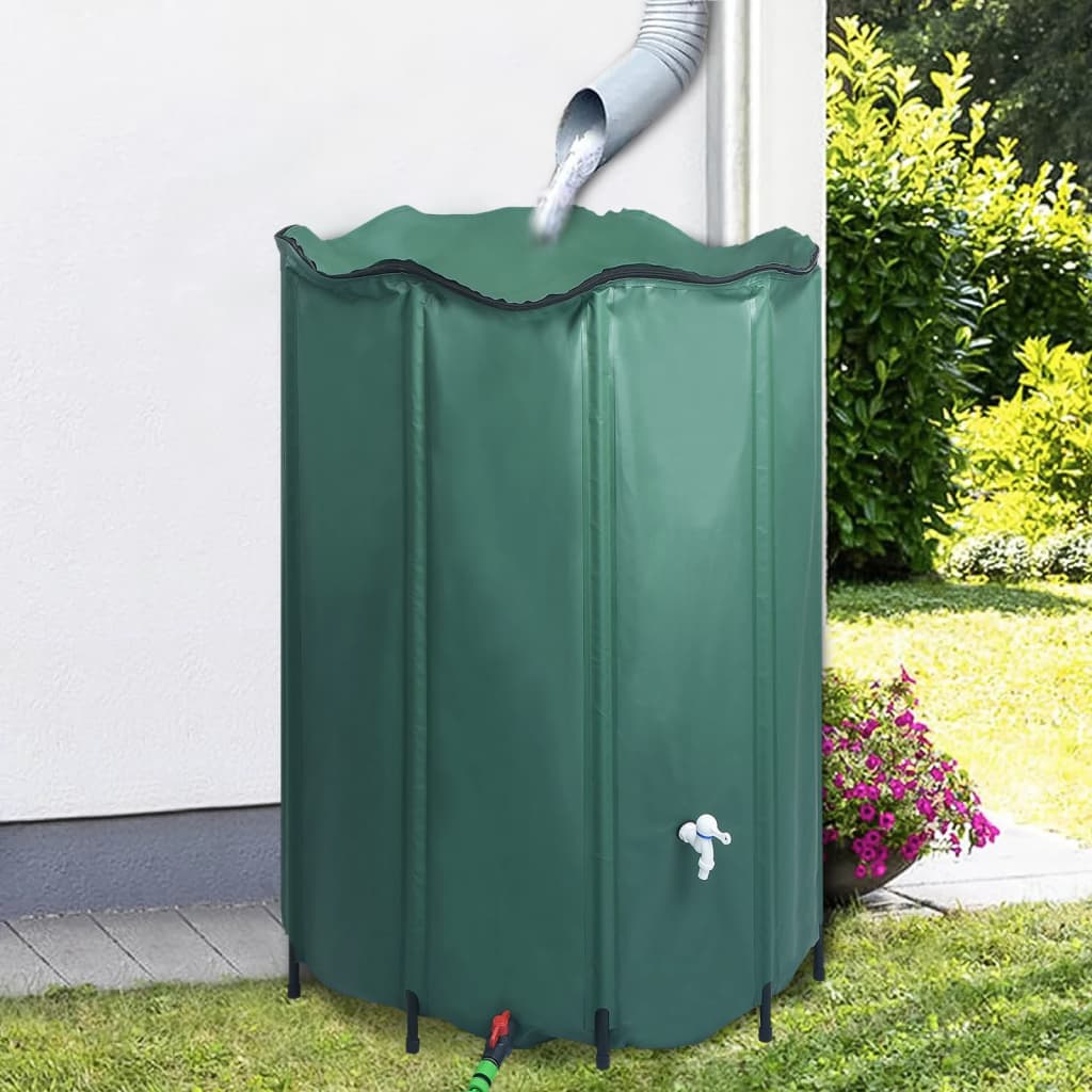 Image of Vidaxl Foldable Rainwater Tank With Tap, Rain , Water Tank, Rainwater Collection, Rain Tank, , 1250l