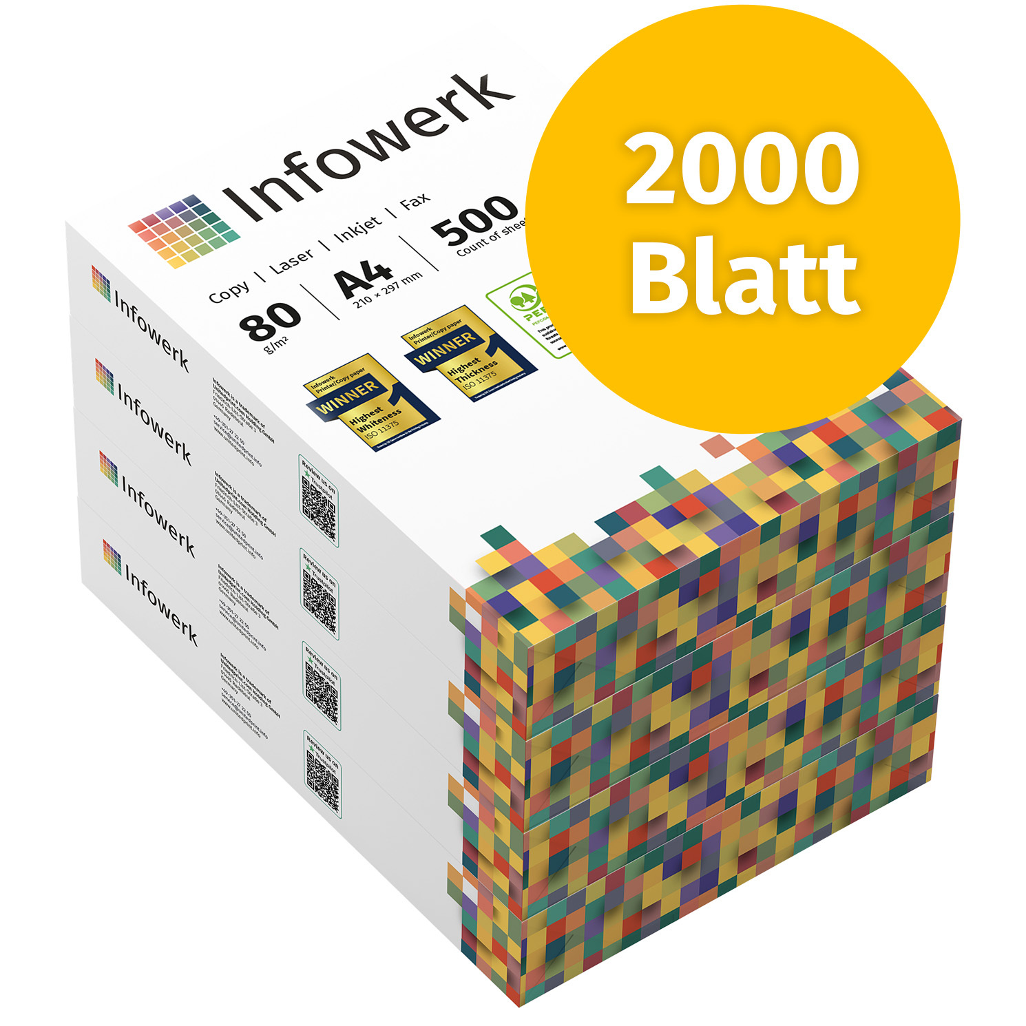 Printer Paper Copier Paper 2000 Sheets 4 X 500 A4 80g Pefc Certified