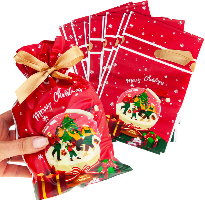 Image of Bags Gift Bags For Presents Santa Claus Christmas Sweets 10pcs