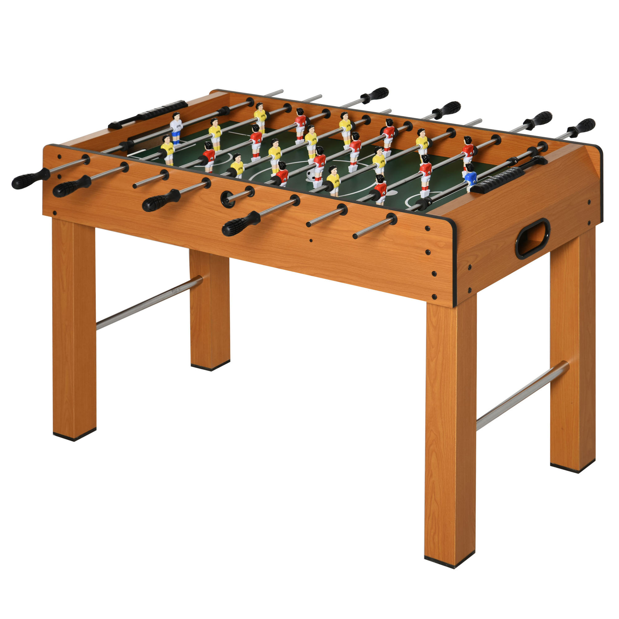 TEMU Professional Wooden Foosball Table For Kids And Adults With 8 Bars And 2 Balls, Easy To Assemble, 122x61x80.7 Cm, Natural Finish, Home Or Game