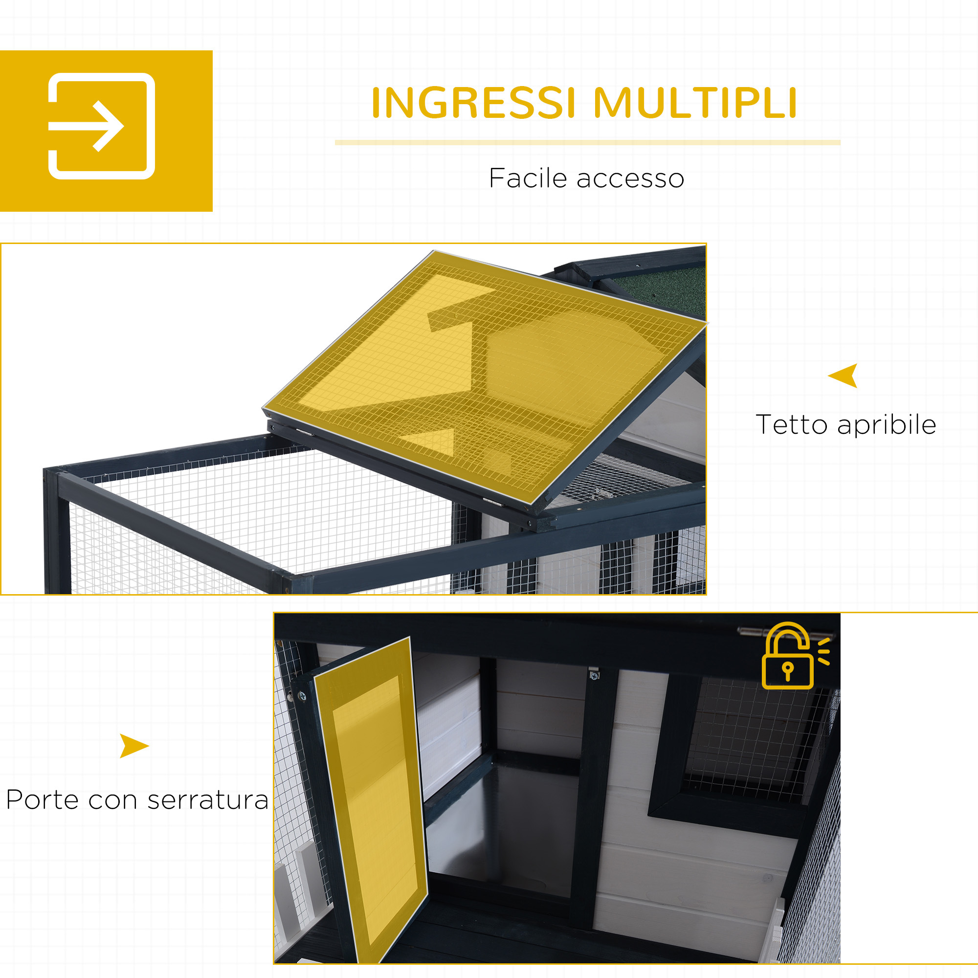 Pawhut Konijnenhok voor binnen en buiten