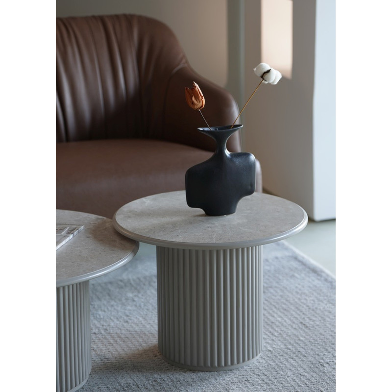 Image of Round Coffee Table Roma 60cm Gray Modern Round For Living Room Decorative Ornamental For Types Of