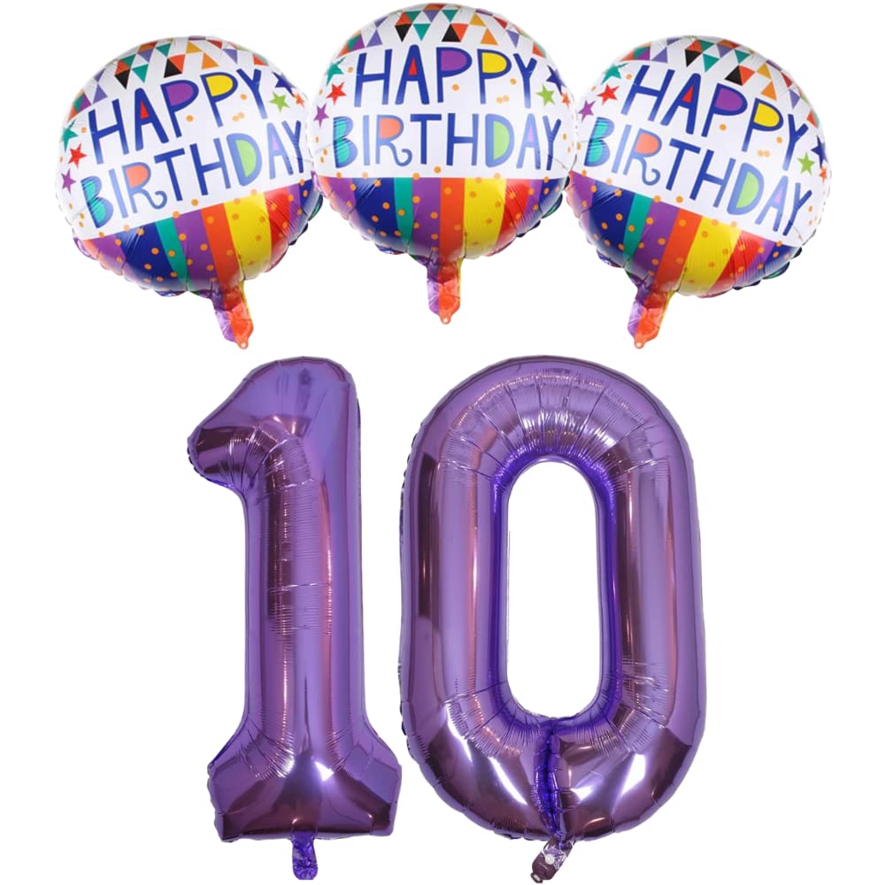 Image of Diwuli 10th Birthday Decorations - Happy Birthday Number Set