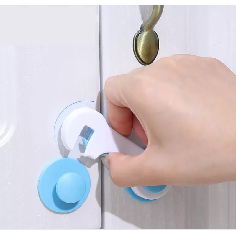 10-Komadni Bijeli i Plavi Sigurnosni Brave za Ormare i Ladice s Jakim Ljepilom za Zaštitu Djece