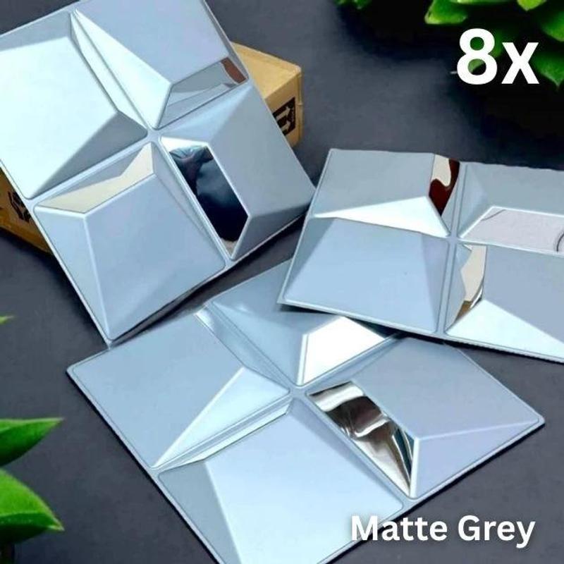 Image of 8 Reflective 3d Wall Panels With (50x50 Cm) - Luxury Pvc Wall Cladding - Modern Geometric Texture For Living Room And Bedroom - Optically Enlarges Space And Light (2 M²)