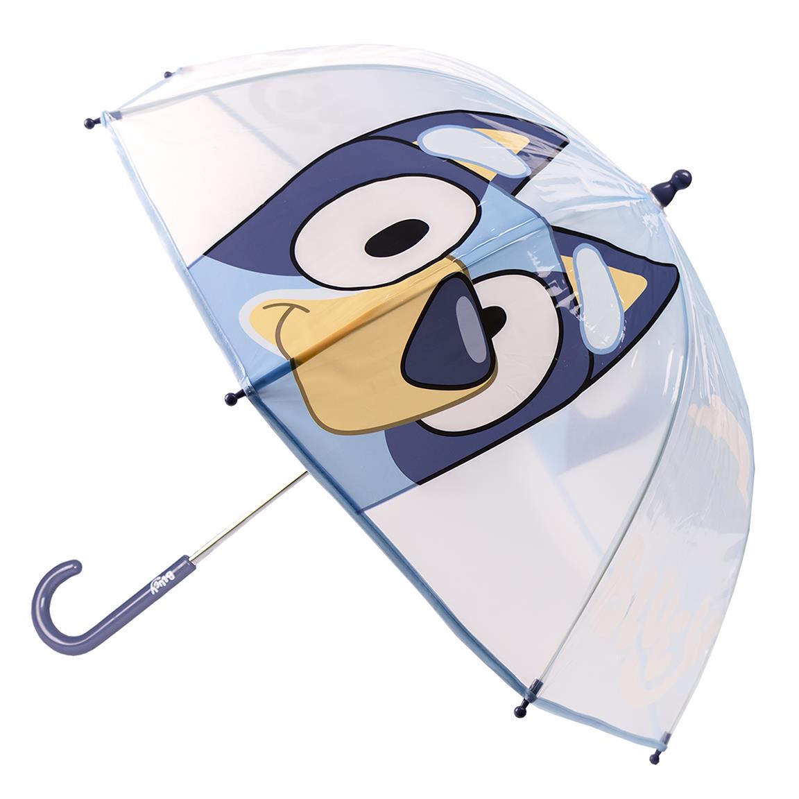 E-shop BLUEY - Transparenter und mehrfarbiger Unisex-Regenschirm in Glockenform für Kinder