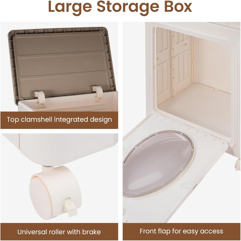 Large Capacity Laundry Hamper with Lid and Wheels, Collapsible Organizer