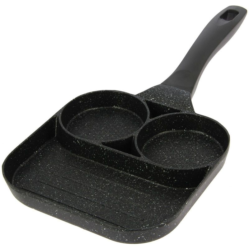 TEMU Outdoor Frying Pan Non Stick Coated 3 In 1 Section Camping Cooking Carp Fishing