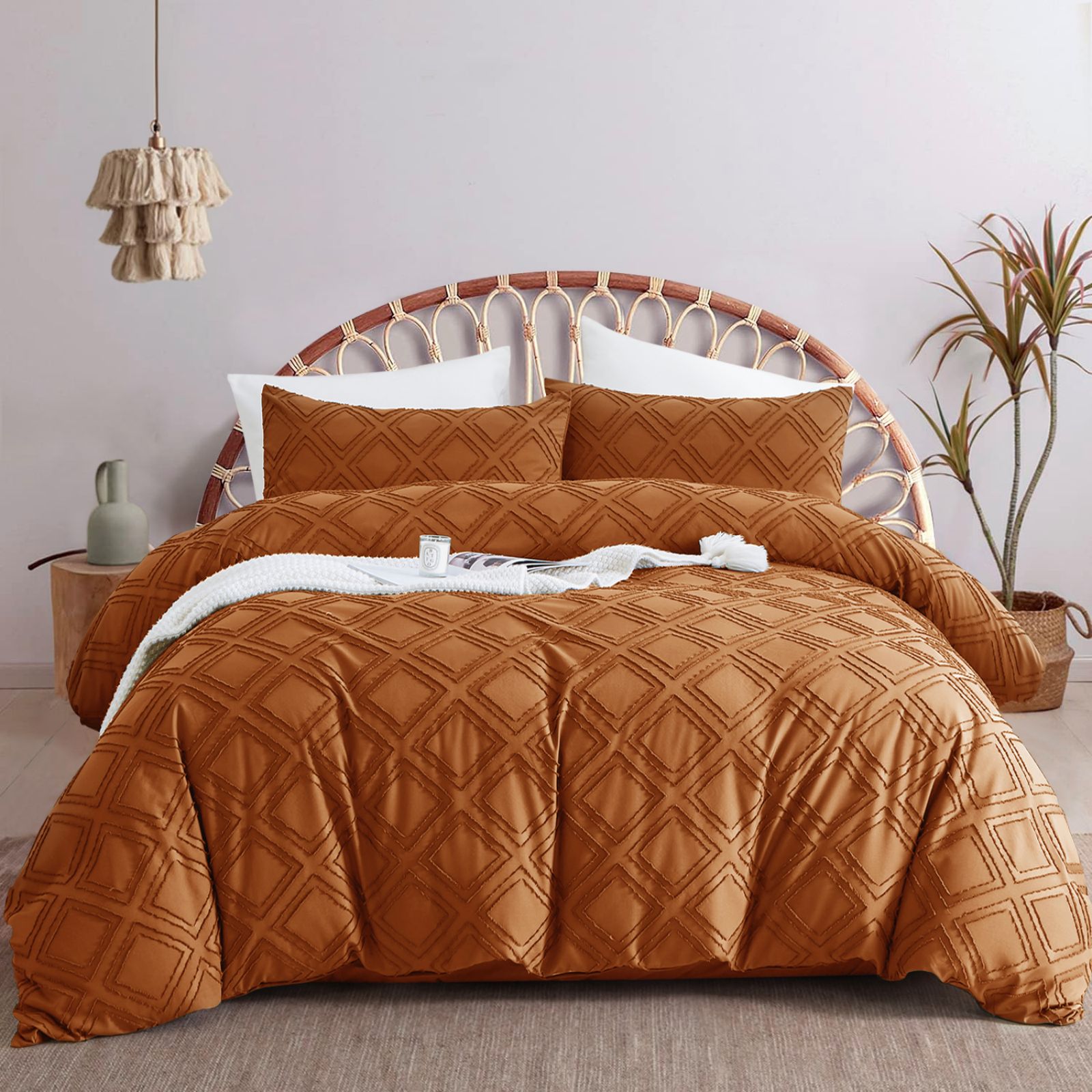 

Quilted Bedding Bedding Set Embroidery Washed Microfiber Duvet Cover Pillowcase 80x80cm