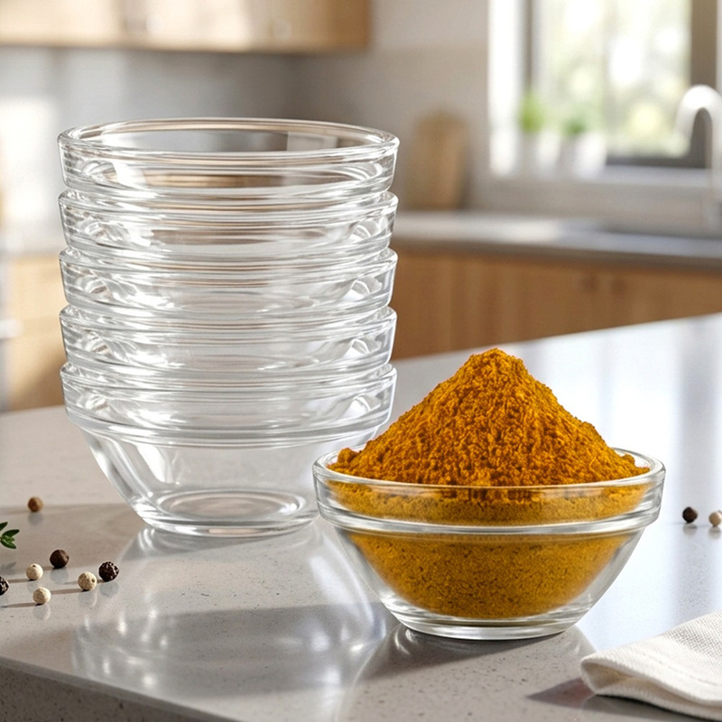 TEMU A Set Of 6 80ml Glass Bowls For Serving Sauces, Dips, Spices, Snacks, And Desserts - Ideal For Everyday Use And Special Occasions, Made Of