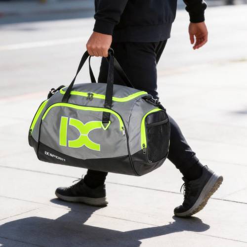 unisex foldable sports gym bag with dry wet shoe compartment large travel