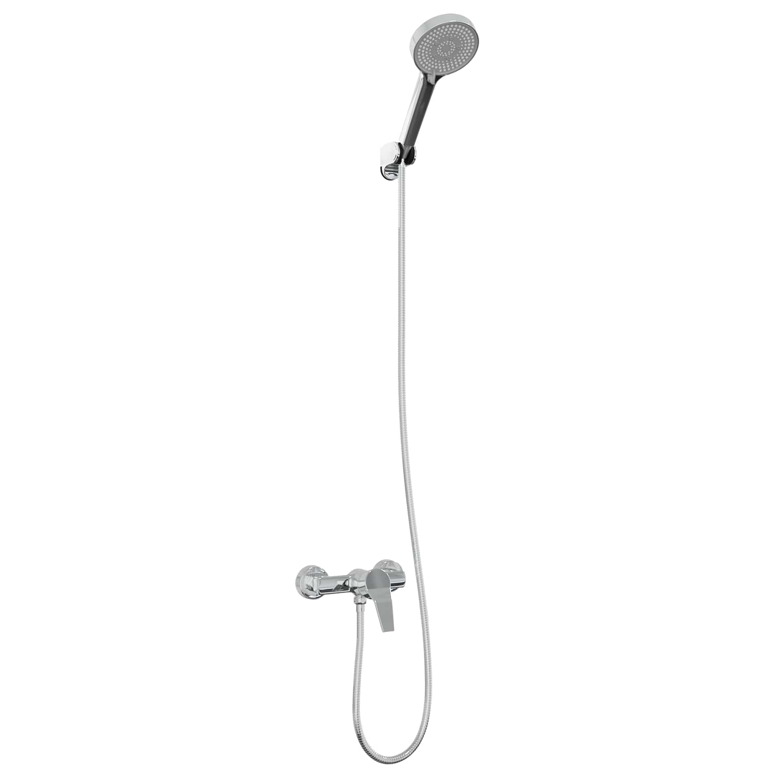 Mayfair Chrome Shower Head Set with Rectangular Mixer Tap