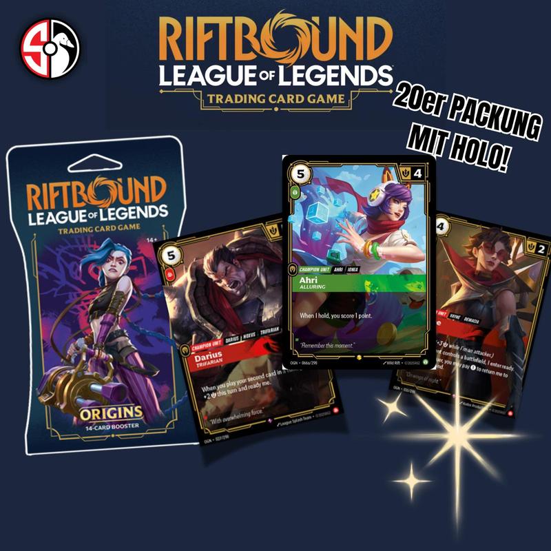E-shop Riftbound: League of - KARTENPAKET 20 KARTEN MIT ! SHOWCASE