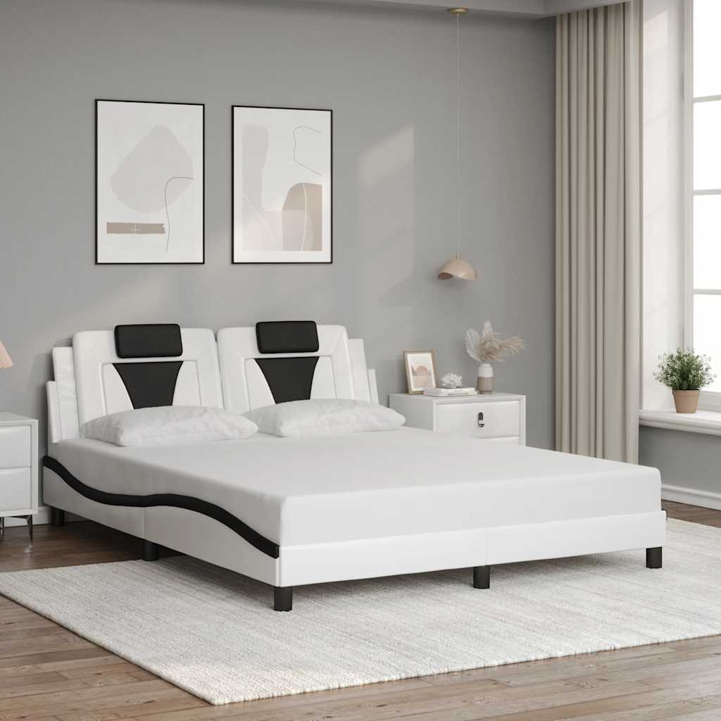 Vidaxl Bed Frame, Curved Bed Frame With Headboard, Bed Frame With Headboard For Bedroom Furniture