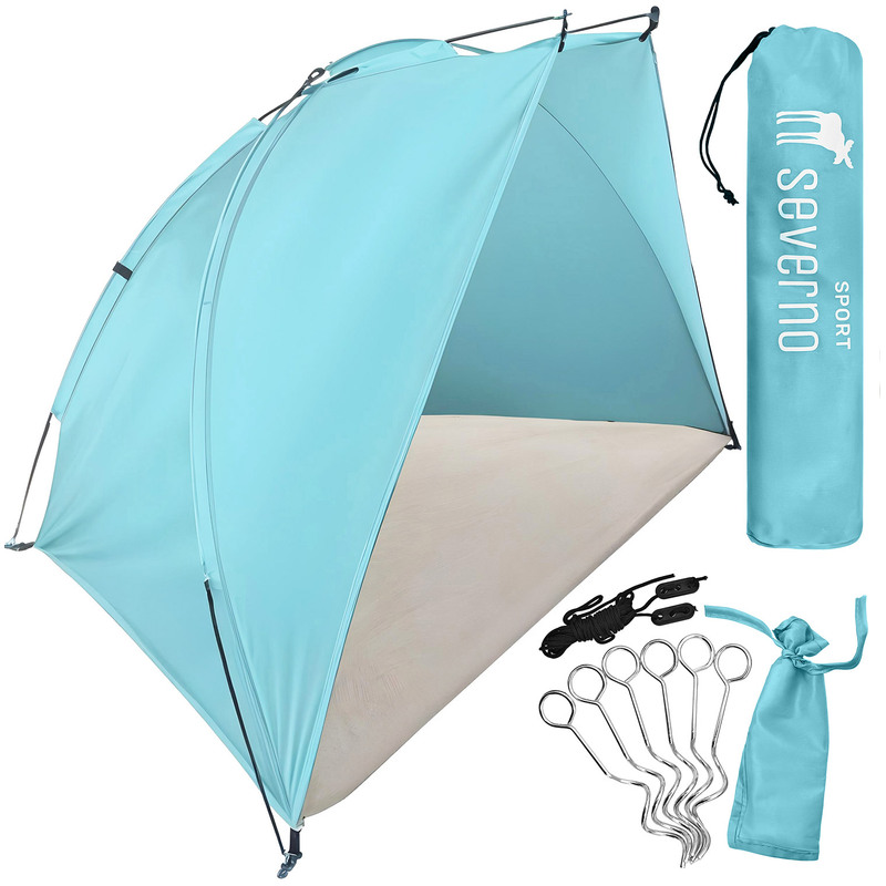 TEMU Large Beach Tent, Beach Umbrella, Half-tent, 220x120x120cm + Cover