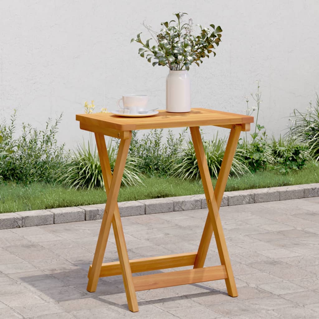 Image of Vidaxl Garden Table, Dining Table With Folding Design, Wooden Table For Terrace, Garden, Balcony, Folding Table Patio Table Garden Furniture, Solid Acacia Wood
