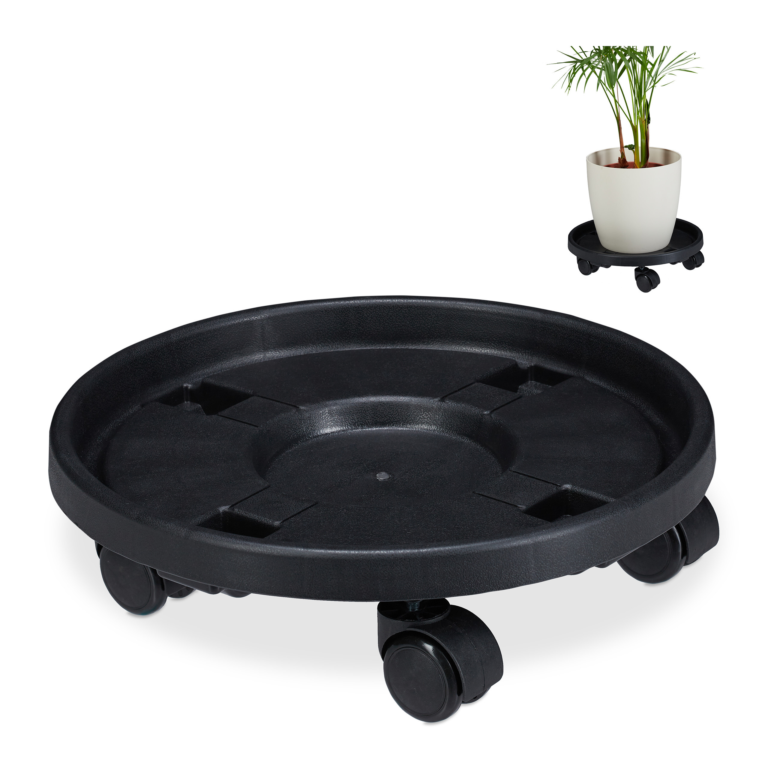2x Plant Rollers In Black