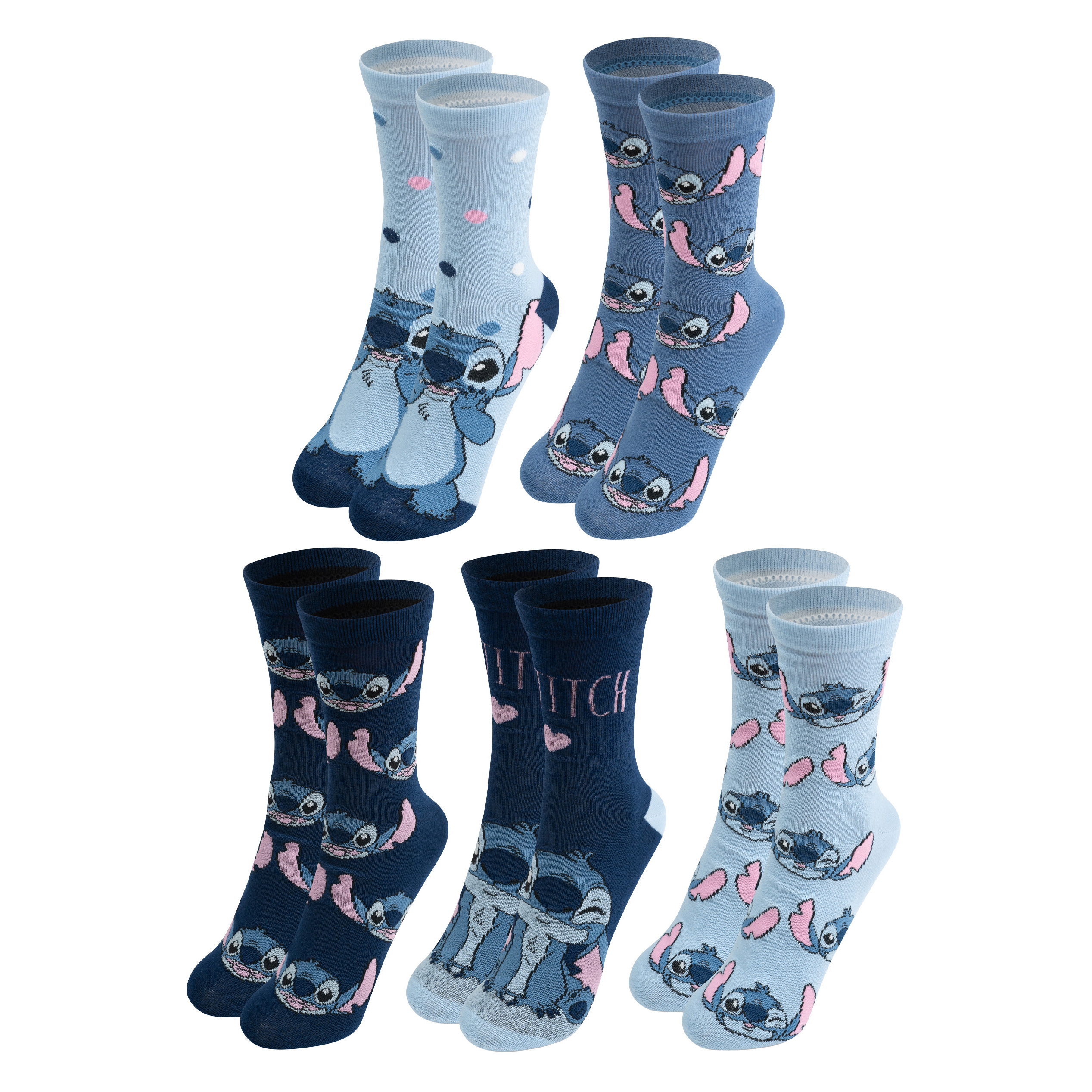 Image of & Stitch Socks For Women - Women's 38-43 (5-pack)