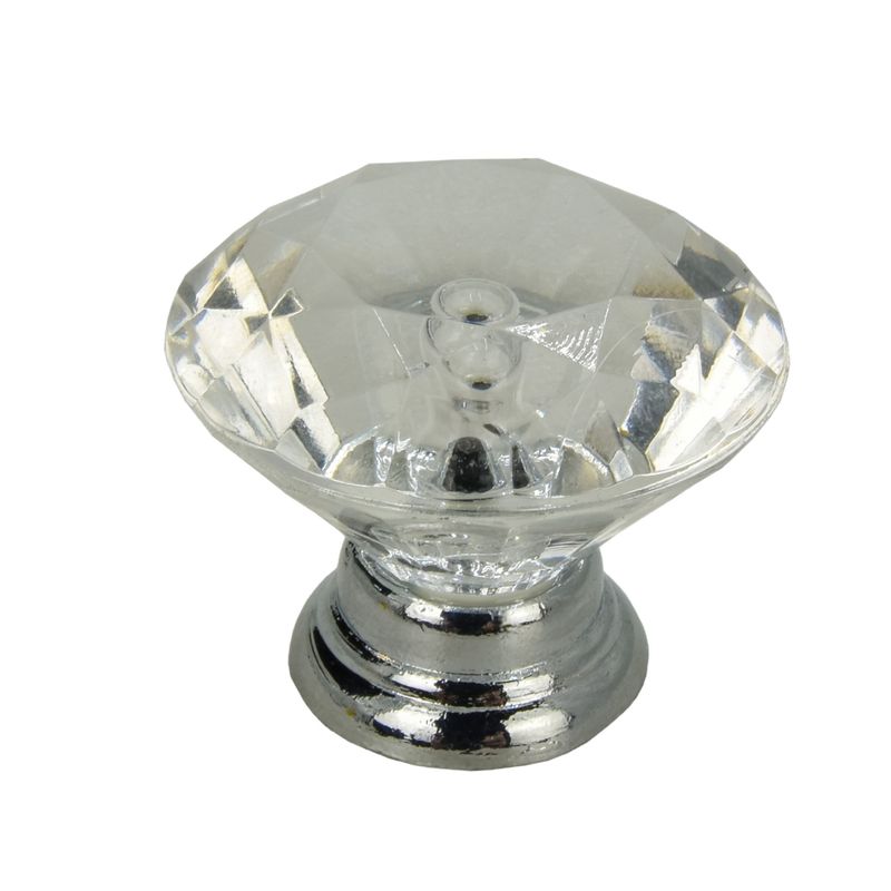 Image of Round Furniture Knob Diamond Silver