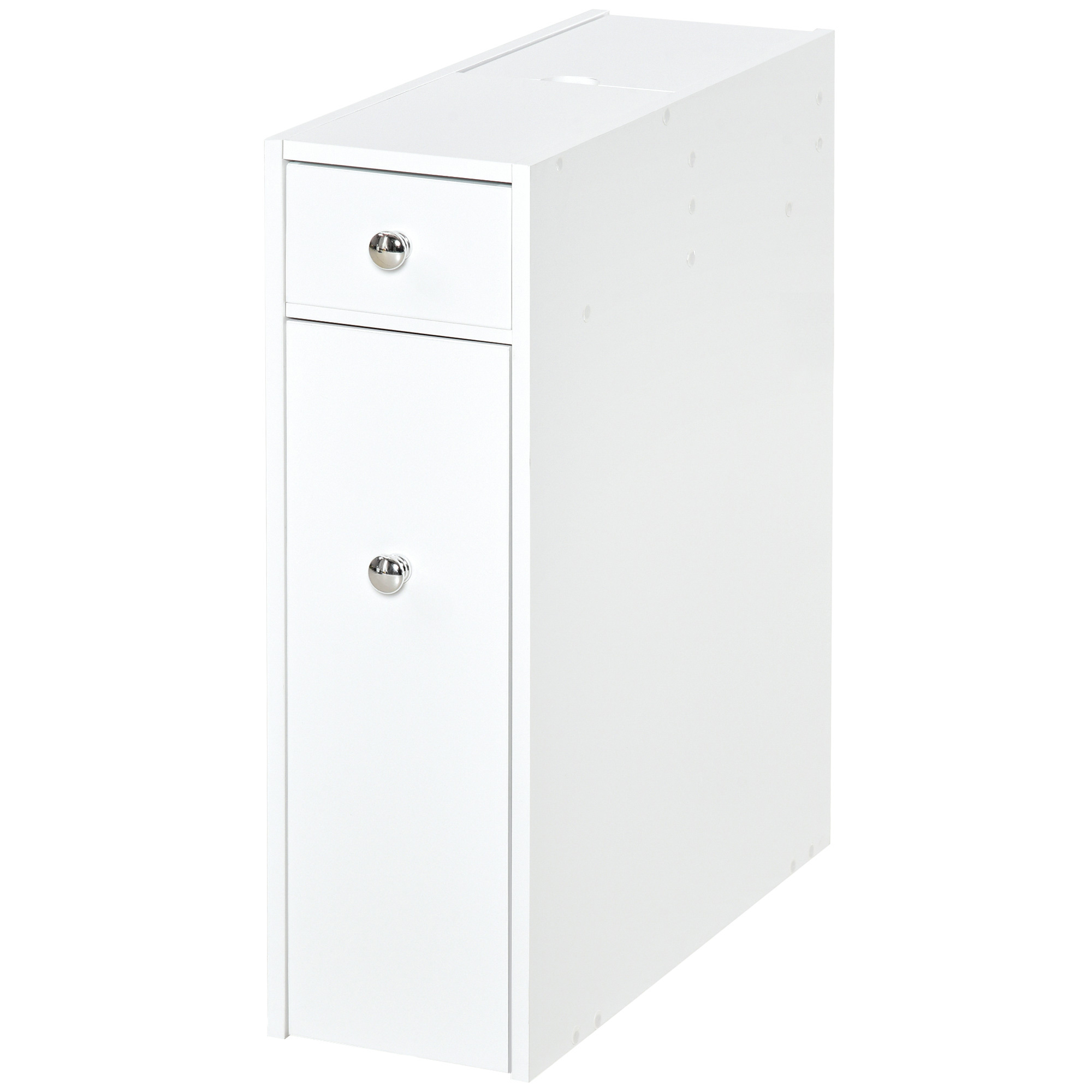 TEMU HOMCOM Meuble pour toilette salle de bain avec rangement papier toilette - 2 tiroirs organisateur en MDF - 17 x 48 x 58 cm