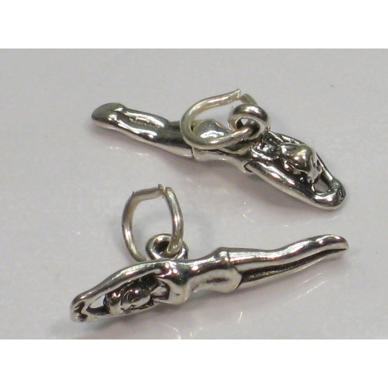 Women's Sterling Silver Swimmer Charm, Gift for Her