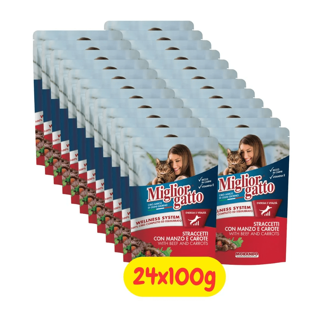 TEMU Best Wet Cat Straccetti With Beef And Carrots - 24x100g