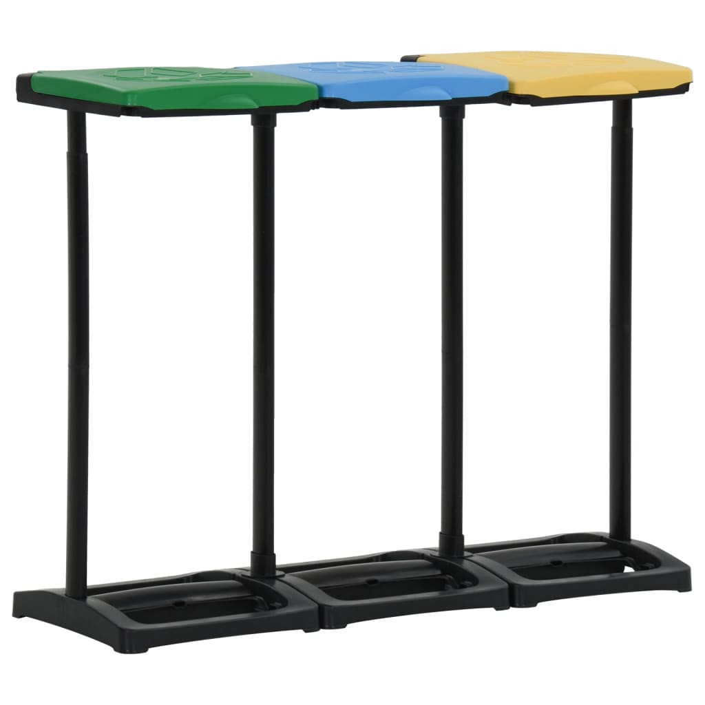 Image of Vidaxl Trash Bag Holder Stand With Lid, Waste Bin, Garbage Collector, Trash Can, Bag Stand, Trash Bin, Trash Bag Holder, 240-330l, Multicolor Pp