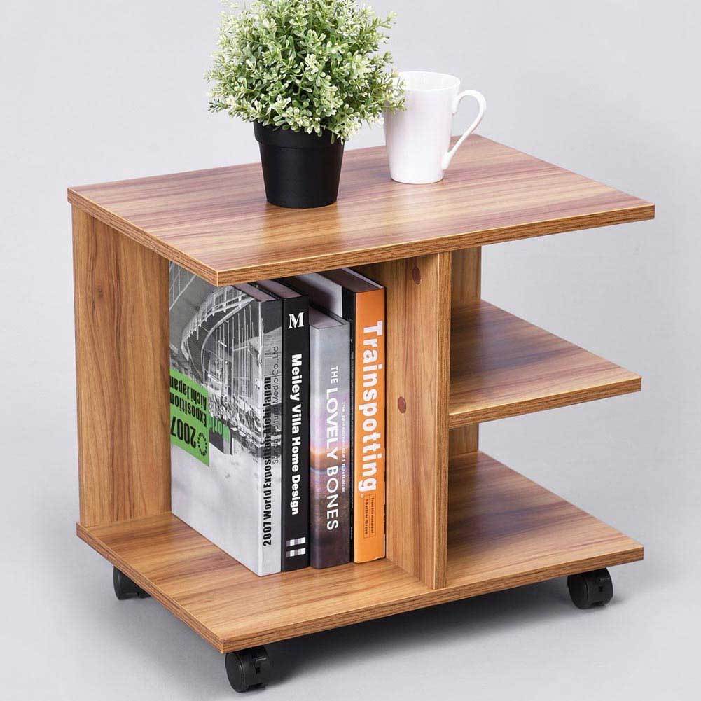 TEMU BAKAJI Tavolino da Caff癡 con ruote, Tavolino Salotto Multifunzione, Tavolo porta TV e porta Riviste, Pratico Comodino con Ruote in Legno