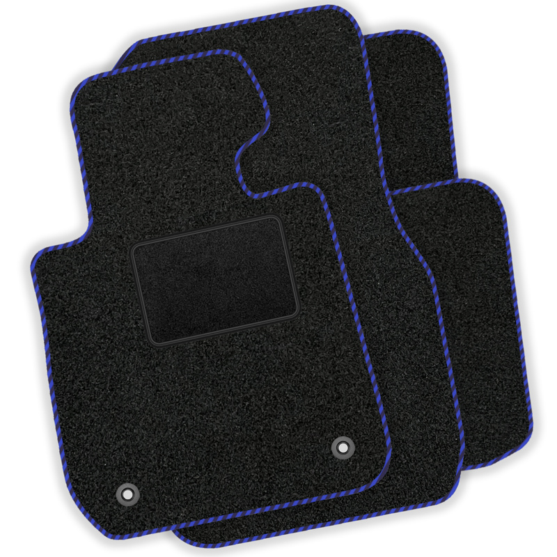 Complete Set Of Velour Floor Mats Fitting J Iv 2009-2015 - Blue Stitching