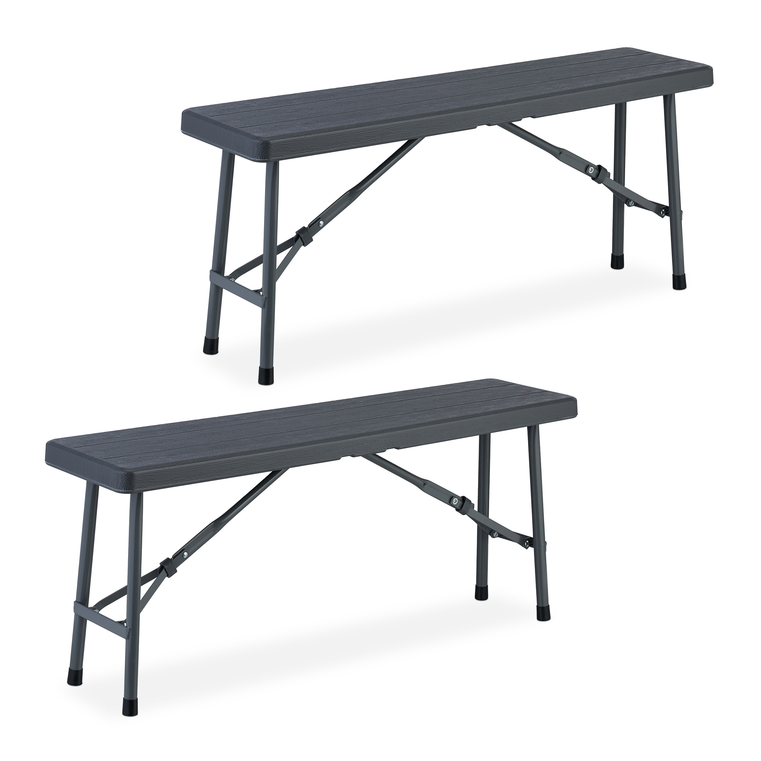 2 X Beer Bench In Gray - (w)100 X (h)42 X (d)25 Cm