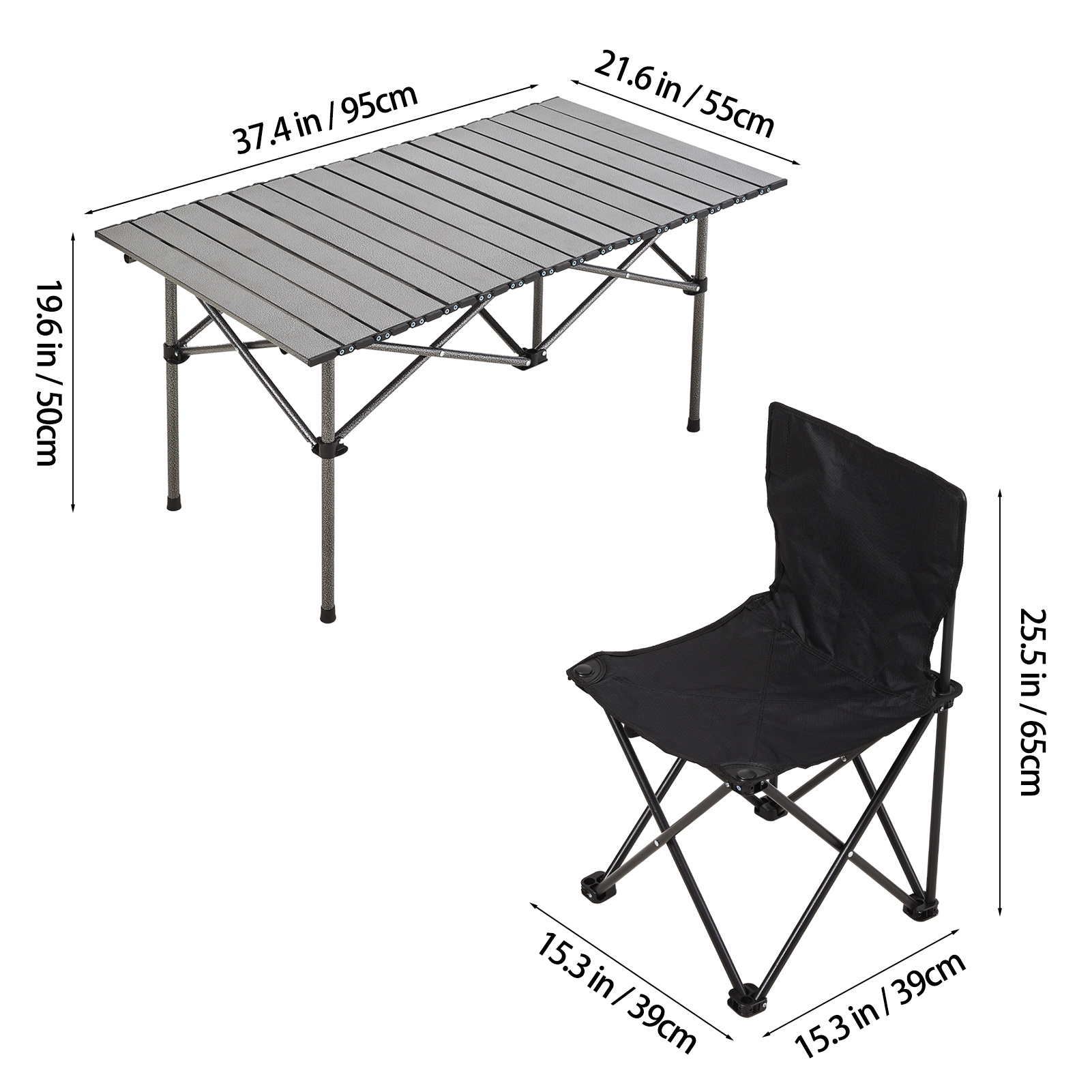 Rectangle Outdoor Table with 4 Chairs Set