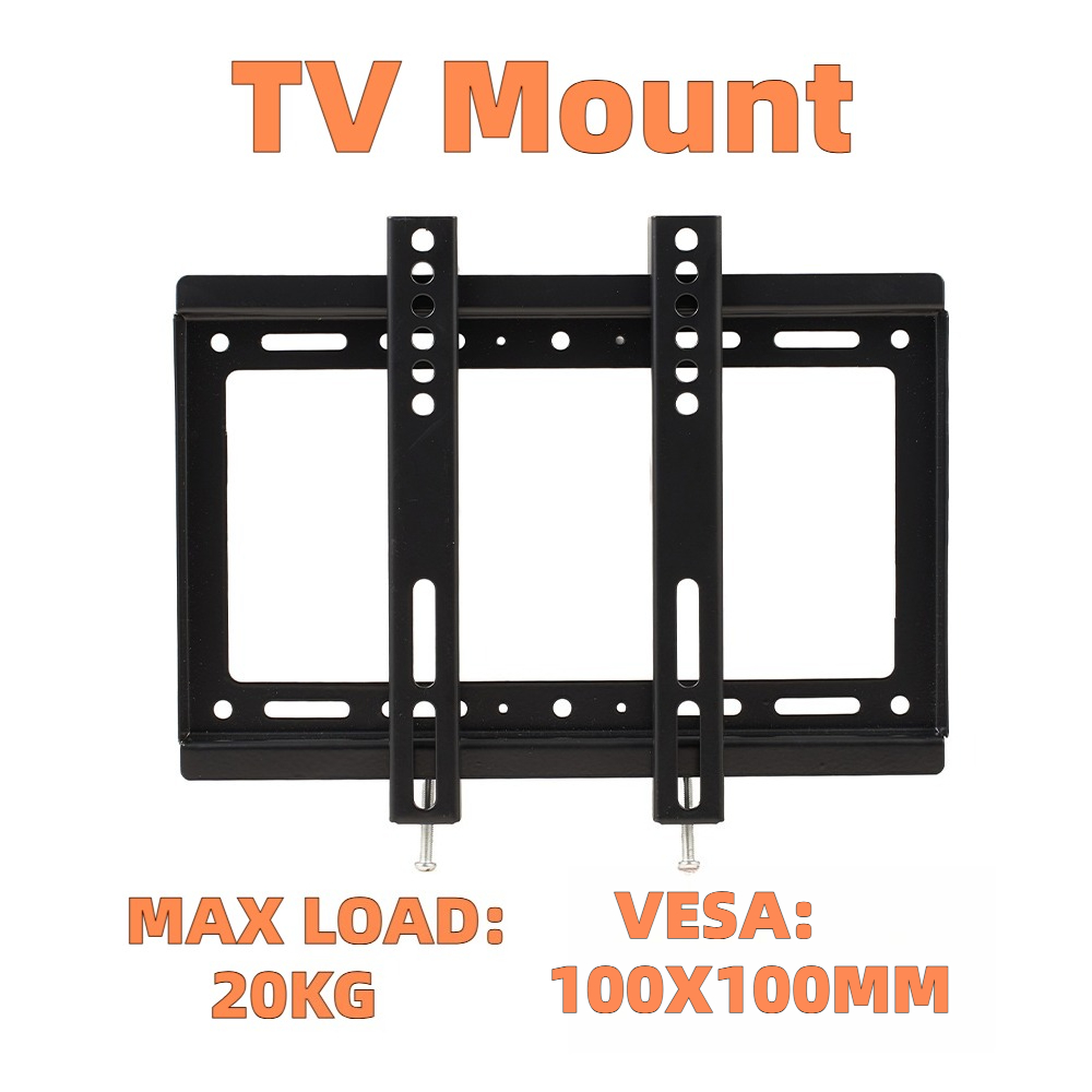 TEMU Ultra-thin Tv Wall Mount Bracket Suitable For 14-32 Inch Displays, Supporting 100x100mm Vesa Mounting Holes, Space-saving Design With Universal