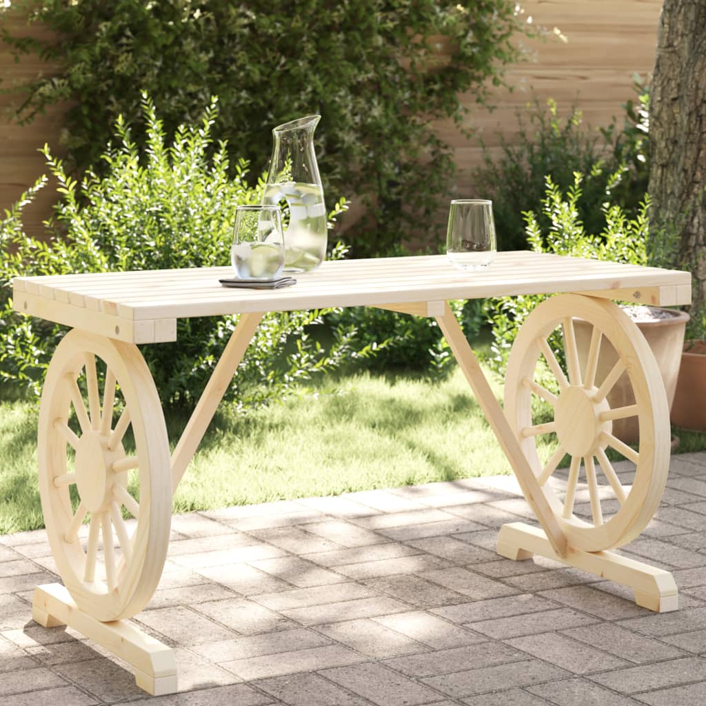 Image of Garden Table 115x55x65 Cm In Solid Fir Wood - Color Of