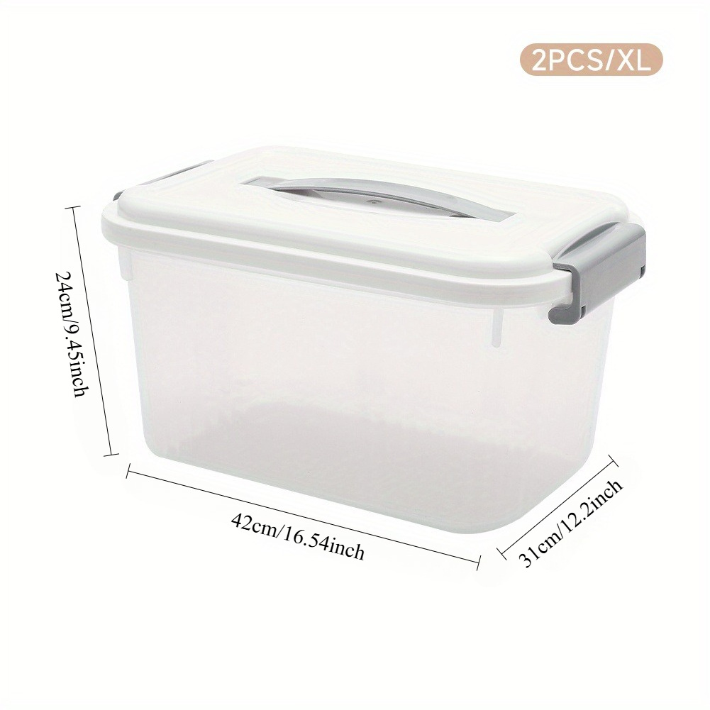 2pcs Large Stackable Clear Storage Boxes with Wheels for Easy Organisation