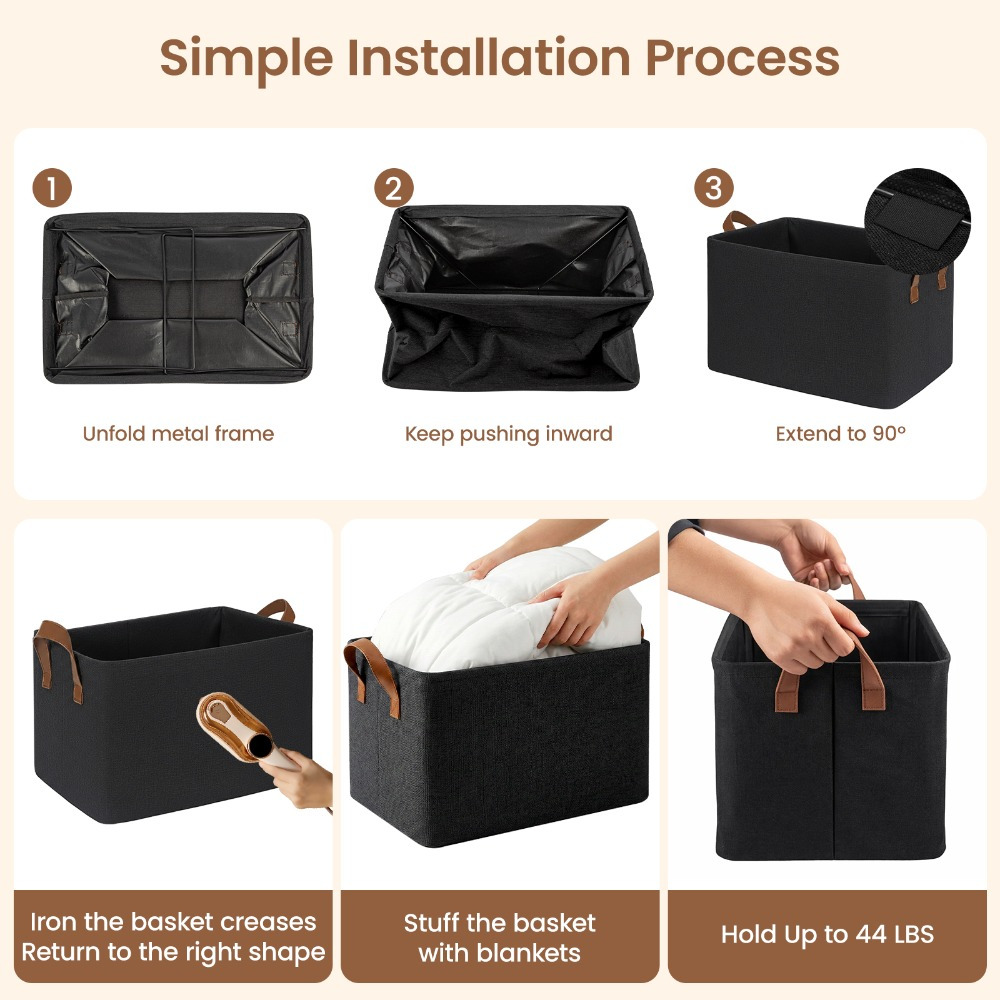 4pcs Set Storage Box with Handles for Folding Clothes