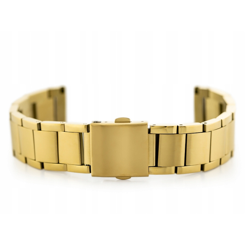 Image of Elegant Gold-tone Stainless Steel Watch Band - 22mm Wide, , Pvd Coated For - Unisex Strap