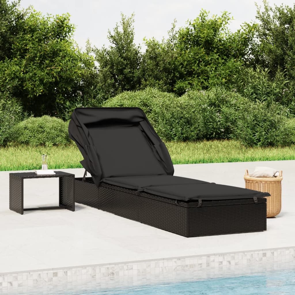 Sun Lounger Sunbed Daybed Garden Lounger Chaise Longue Lounge Bed Poly Rattan Sun Lounger Garden Bed Sunbed
