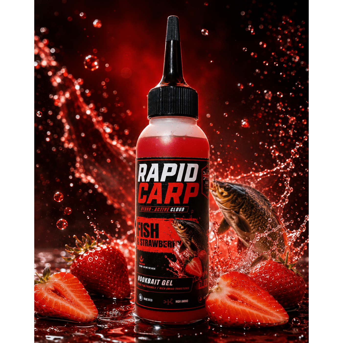 Image of Rapid Carp Fish-strawberry Method Master Sticky Gel (110ml) – Strawberry And Fish Bait Gel, 100% Pva-friendly Tube Dispenser, Four-season Bite Enhancer For Carp And Carp Fishing