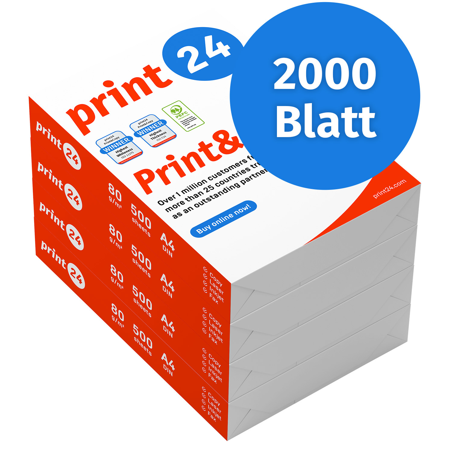 Printer Paper Copier Paper 2000 Sheets 4 X 500 A4 80g Certified