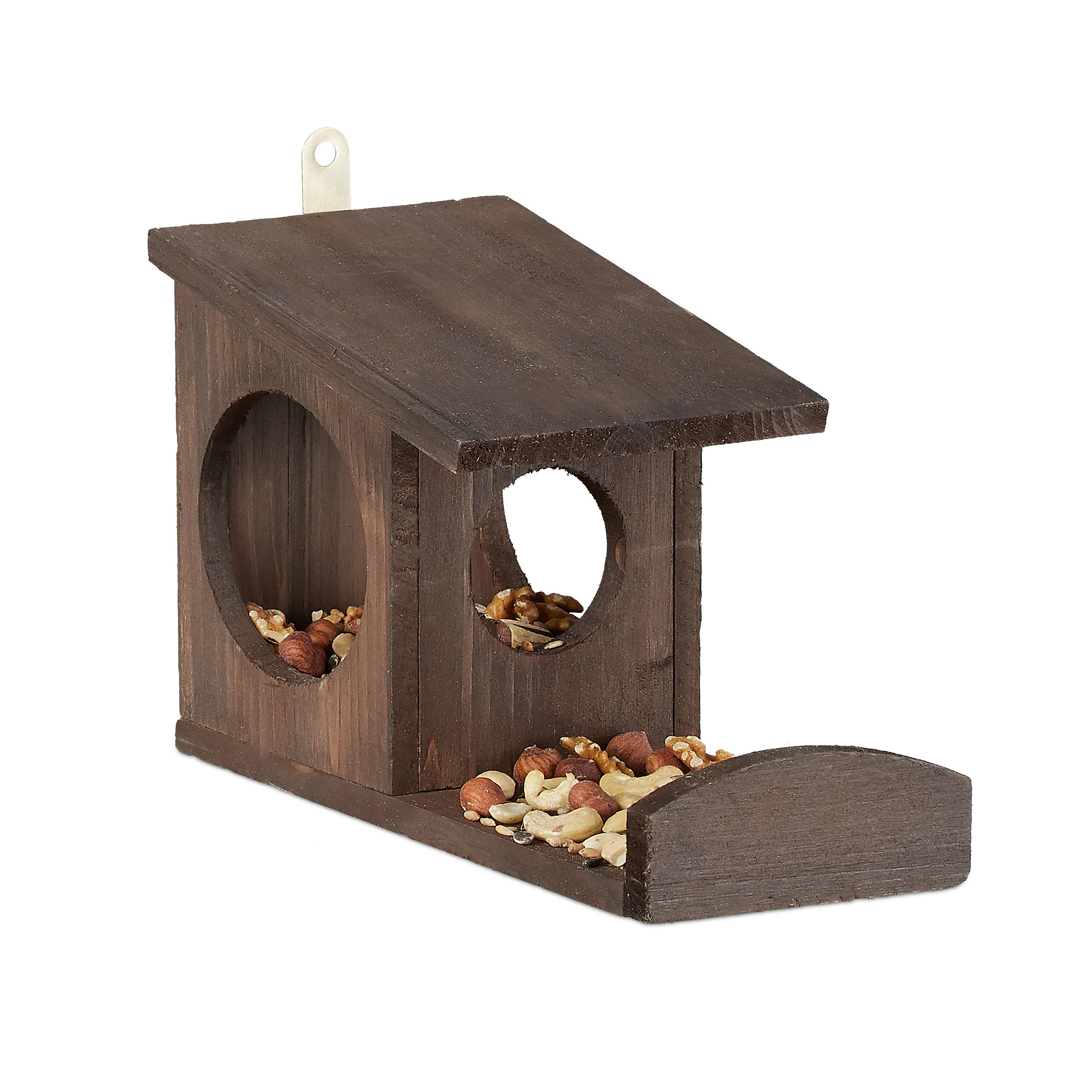 Squirrel Feeder In Dark Brown - (w)14 X (h)17.5 X (d)25 Cm